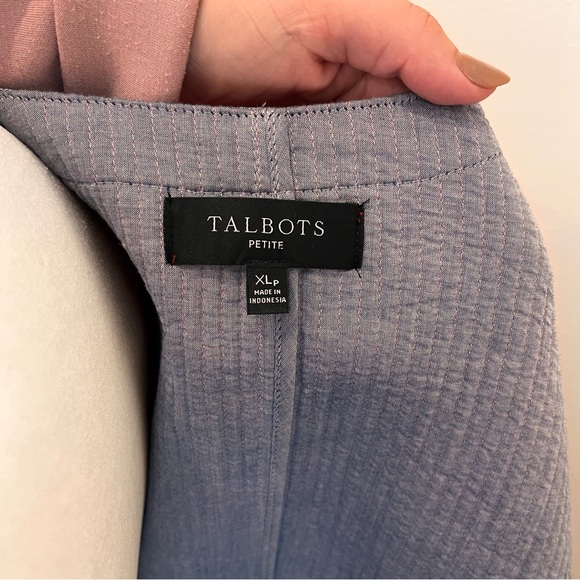 Talbots XL Petite Red Quilted Jacket floral Paisley Cottage Boho Cotton Chambray - Picture 5 of 9